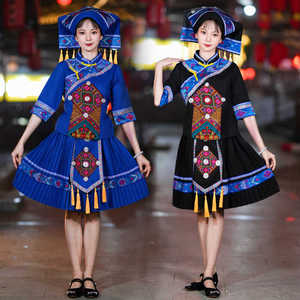 壮族服装男女民族服装女广西壮族舞台装表演服演出服女