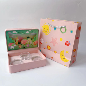 宝宝银饰包装盒子手镯宝锁三件套盒立体纸雕满月周岁礼品亚克力盒