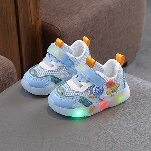 春夏季男女童单网运动亮灯鞋0-1-2岁3宝宝鞋小童婴幼儿防滑学步鞋