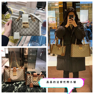 Gucci/古驰 padlock托特包女包包 老花锁扣链条包 单肩斜跨手提包