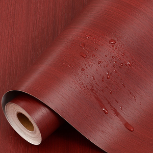 红木木贴纸纸柜子办公桌子防水旧家具红色桌面翻新自粘木门仿木纹