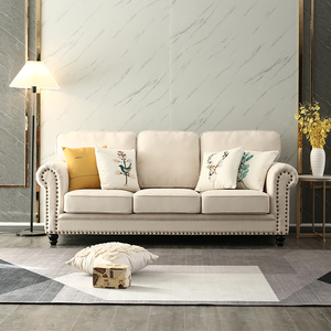 美式复古客厅沙发布艺组合三人位单人位现代简约小户型沙发可拆洗