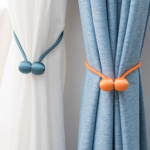创意窗帘绑带挂球欧式客厅卧室一对装磁铁固定扣花夹束带窗帘绑绳