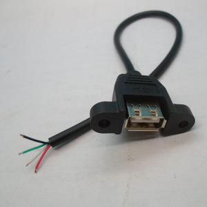 带线USB母头可固定带固定耳朵SUB母座 USB插座2.0A母接口四芯线