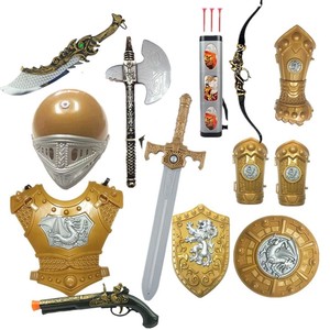 儿童可穿盔甲铠甲勇士玩具演出服万圣节cos道具男女孩刀剑盾套装