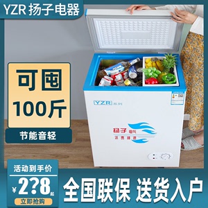 扬子电器yzr小冰柜家用冷柜冷冻冷藏大容量小型冰柜双溫卧式冰柜