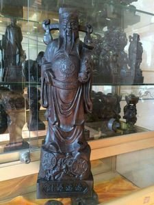 越南沉香木雕聚宝财神爷手把件黑檀香把玩木雕工艺品佛像包邮