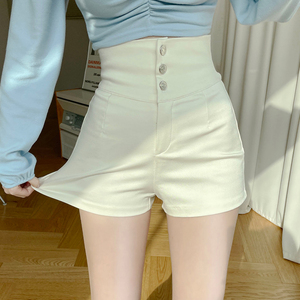 白色短裤夏2024新款显瘦紧身性感百搭弹力打底高腰三分热裤女外穿