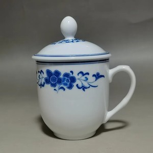醴陵陶瓷茶杯办公杯釉下彩群力胜利杯特价单杯350ML瓷器2个包邮