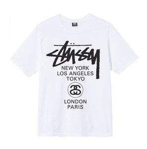 海外正品Stussy world tour tee世界巡游logo宽松纯棉短袖情侣潮T