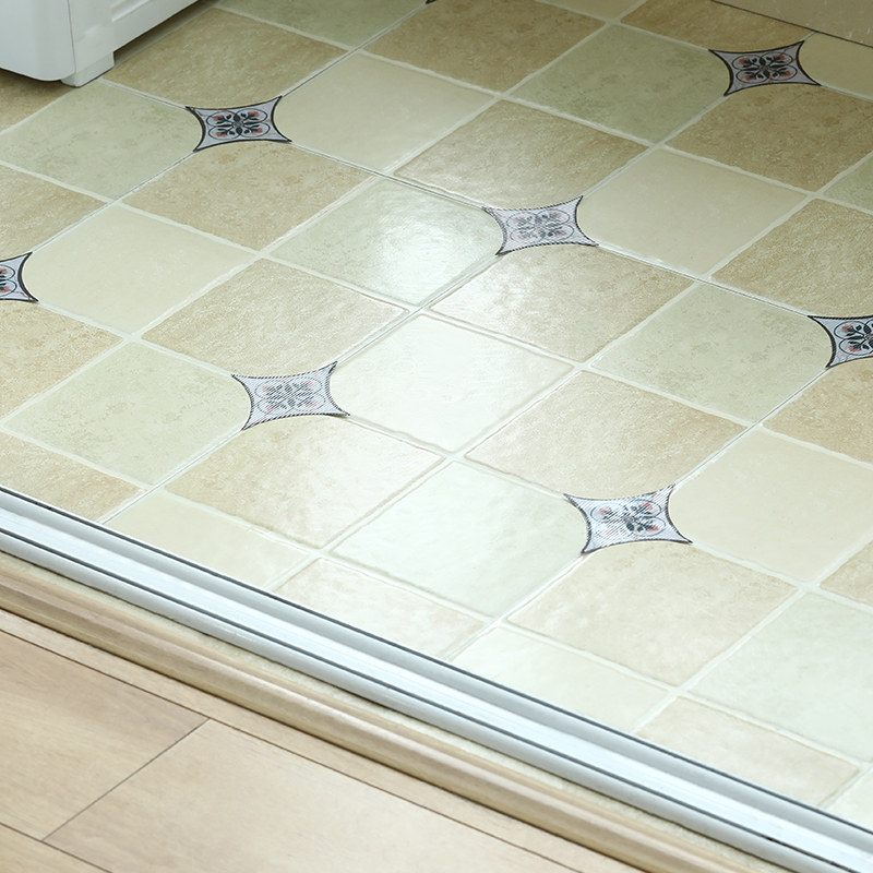 瓷砖地砖贴纸地板贴防水耐磨自粘客厅地贴地面美缝装饰贴花对角贴