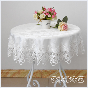 欧式大圆桌桌布布艺圆形家用餐桌布中式小台布茶几盖巾蕾丝餐桌垫