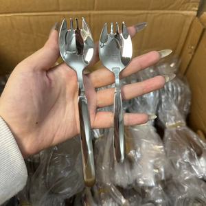 颜一好物 叉勺子一体316不锈钢叉子勺子二合一两用儿童意面沙拉叉