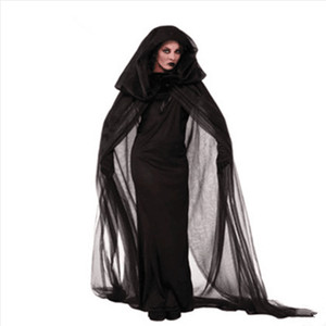万圣节角色扮演巫婆服黑夜幽灵制服长款邪恶女巫cosplay恶魔服装