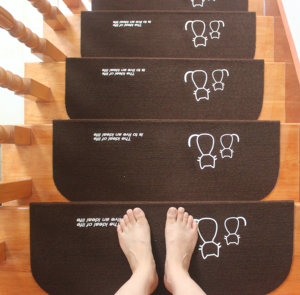 免胶自粘大理石实木旋转楼梯垫踏步垫保护贴台阶贴防滑地毯可定制