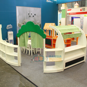邦尼熊幼儿园自由组合区角柜白色烤漆分区柜树形门洞木偶台玩具柜