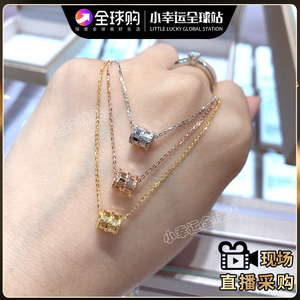 香港六福珠宝专柜18K/AU750玫瑰金小蛮腰项链一体套链k黄金锁骨链