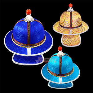 蒙古族帽子儿童款传统复古清朝王爷帽民族朝代舞蹈演出男童帽圆顶