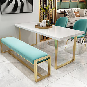 北欧风轻奢餐桌椅卡座餐桌家用省空间一米二白色高端简约长条桌台