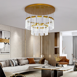 轻奢现代客厅大气气泡LED水晶块吊灯卧室餐厅简约双层定制定做