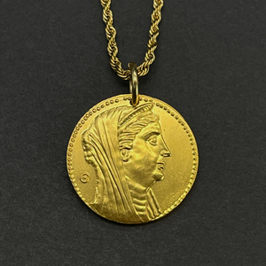 复古埃及王后金币项链古希腊饰品手工硬币吊坠丰收女神镀金纪念币