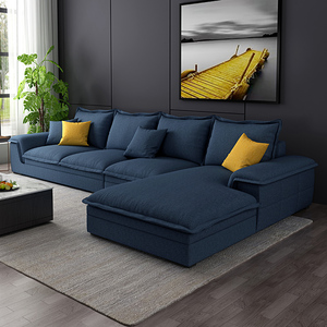 新款布艺沙发组合 小户型北欧简约现代客厅贵妃转角L型沙发可拆洗