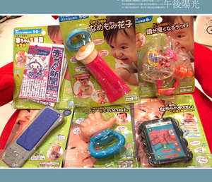 现货包邮日本People婴幼儿牙胶大米制造牙胶仿真手指遥控器咬胶