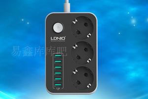 LDNIO 智能插座6口USB接口 拖线板欧标欧规德式三位排插欧式插口