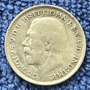 世界钱币 英国银币 乔治五世 1919年3便士 Y-0005