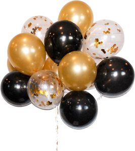 12寸金属金色亚光黑色亮片气球组合套餐小孩男孩生日派对布置汽球