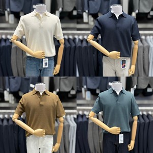 ZIOZIA韩国代购2024年夏季韩版修身翻领纯色男士短袖T恤Polo衫4色