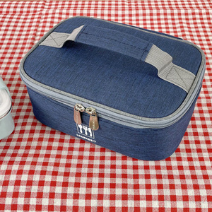 分格型餐盒袋加厚铝箔保温餐包学生食堂手提饭盒袋大号扁平便当包