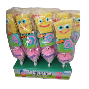 淘气哥卡通动物造型串串长棉花糖一盒24支*35克儿童糖果零食