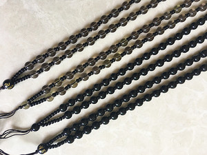 黑玛瑙全珠圆珠 链子 藏银挂绳  吊坠绳 毛衣饰品挂件绳 项链绳