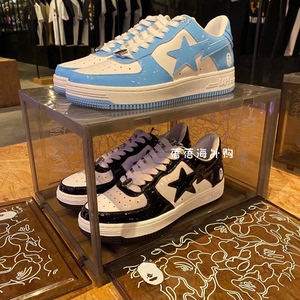 代购BAPE SK8 Sta星星鞋经典猿人街头潮流漆皮低帮休闲情侣滑板鞋