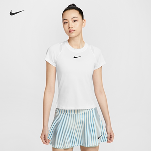 Nike耐克官方女速干短袖网球上衣夏季新款透气运动拼接网眼FV0262