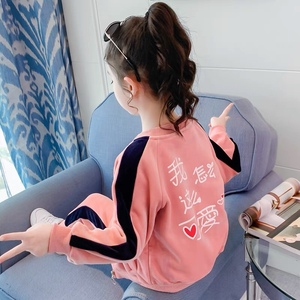 女童秋冬装套装新款儿童韩版洋气金丝绒网红运动秋时髦两件套