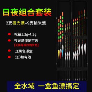 鱼漂全套日夜组合夜光漂纳米加粗醒目浮漂灵敏浮标咬钩变色无影尾