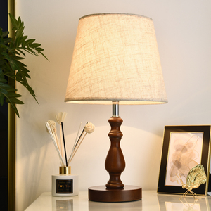 台灯卧室床头灯创意美式简约实木书房遥控调光温馨浪漫床头柜台灯