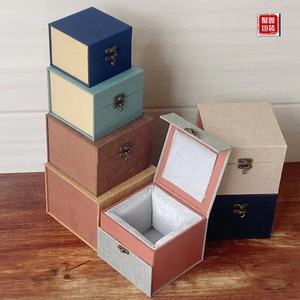 紫砂壶锦盒陶瓷古玩建盏品茗杯收纳包装盒文玩方形礼品盒批量定制