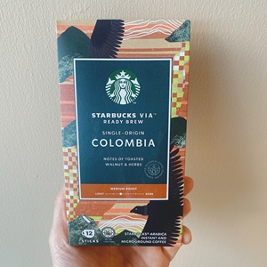 星巴克速溶咖啡 VIA哥伦比亚 无糖速溶免煮黑咖啡 12支装2盒包邮