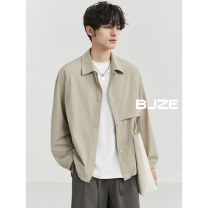BJZE男装24夏季新款UPF50+防紫外线夹克衫防晒韩版宽松薄上衣外套