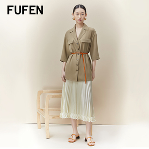 FUFEN福芬2024新款简约通勤短外套西装领女上衣商场同款SY-18620