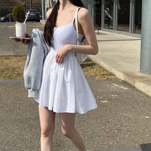 韩国东大门夏季新款性感女人味简约显身材弹力垂感好吊带连衣裙女
