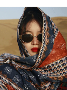 魅影仙女民族风围巾配裙子防晒披肩两用沙漠防沙旅游穿搭沙滩头巾