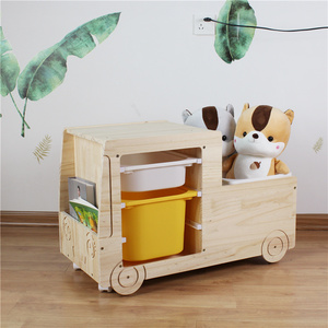 卡卡玩具收纳柜沙发客厅边柜儿童储物车带轮子可移动实木多功能