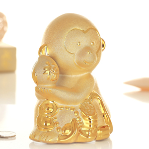 金色陶瓷猴子储蓄罐创意摆件大号金鼠金牛存钱罐工艺品家居装饰品