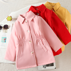 童装女童风衣外套秋冬季2022新款韩版中大童时髦洋气加棉加厚红色