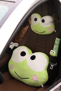 日系卡通青蛙可爱午睡抱枕毯腰靠靠垫空调毯车枕头枕安全带套挂件