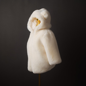冬季女童男宝宝毛毛外套加绒白色獭兔毛仿皮草儿童棉衣棉服冬重工